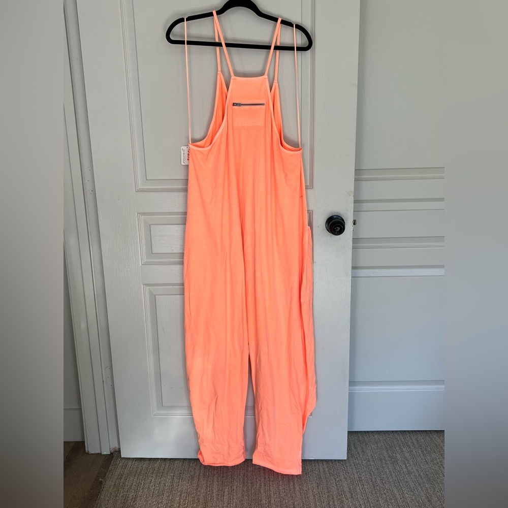 Free People Movement Hot Shot Onesie Romper Size L Peach - Picture 3 of 5